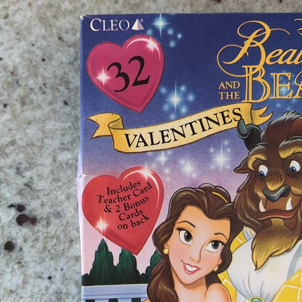 Vintage 1990s Disney Beauty and the Beast unopened box of valentines